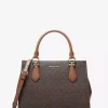 Bolso satchel convertible mediano con logotipo de la firma Marilyn