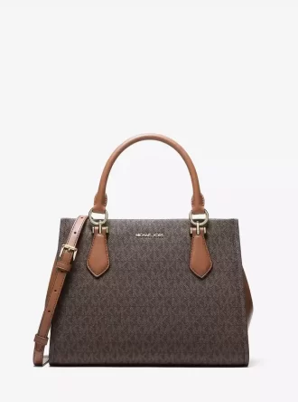 Bolso satchel convertible mediano con logotipo de la firma Marilyn