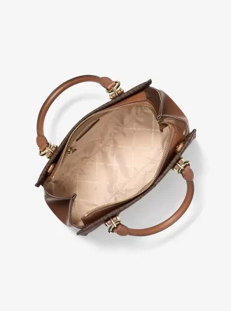 Bolso satchel convertible mediano con logotipo de la firma Marilyn