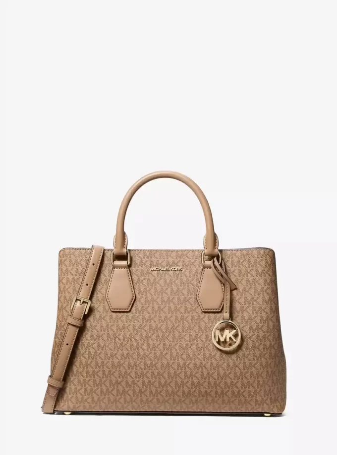 Bolso satchel grande con logotipo de Camille Bolso satchel grande con logotipo de Camille