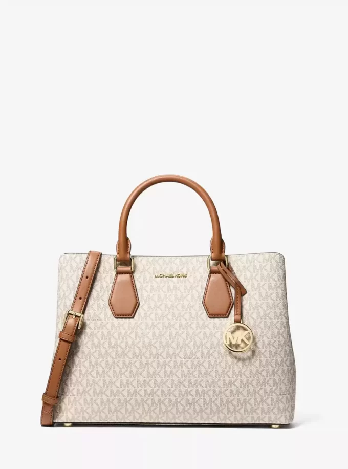 Bolso satchel grande con logotipo de Camille Bolso satchel grande con logotipo de Camille