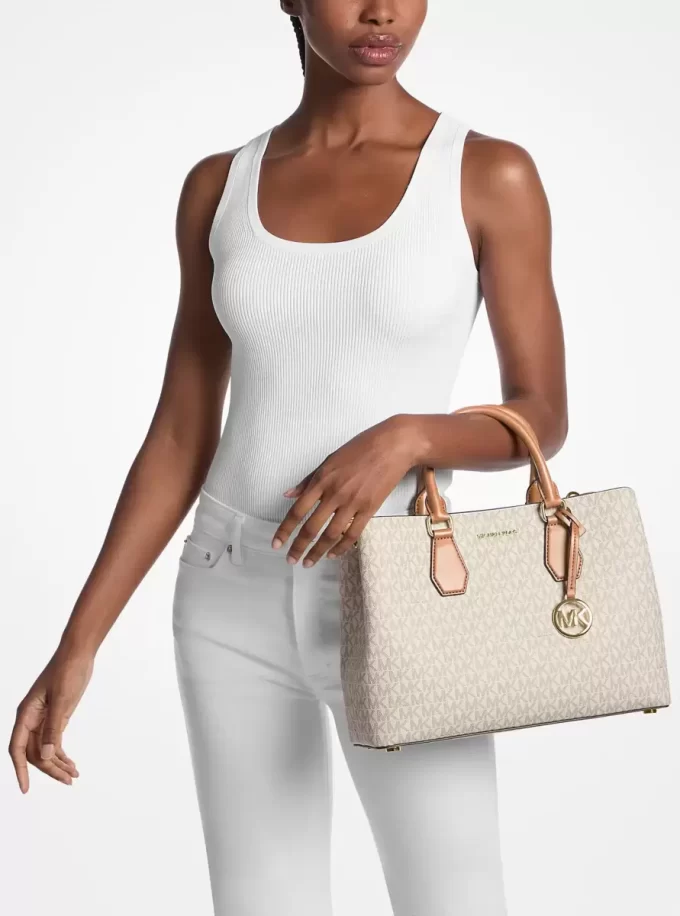 Bolso satchel grande con logotipo de Camille Bolso satchel grande con logotipo de Camille