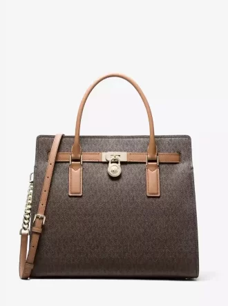 Bolso satchel grande con logotipo de firma Hamilton Moderne