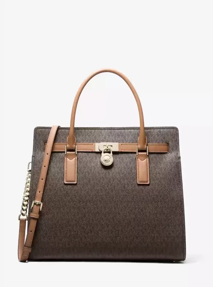 Bolso satchel grande con logotipo de firma Hamilton Moderne Bolso satchel grande con logotipo de firma Hamilton Moderne