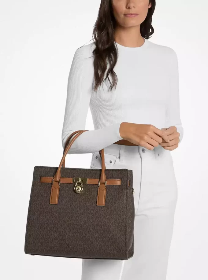 Bolso satchel grande con logotipo de firma Hamilton Moderne Bolso satchel grande con logotipo de firma Hamilton Moderne