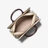 Bolso satchel Laila mediano de piel granulada con bloques de color Bolso satchel Laila mediano de piel granulada con bloques de color