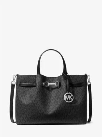 Bolso satchel mediano con logotipo de la firma Carson
