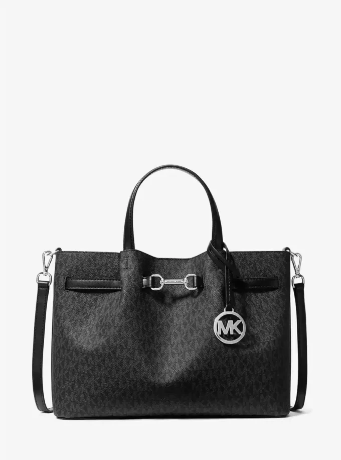 Bolso satchel mediano con logotipo de la firma Carson