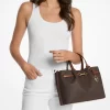 Bolso satchel mediano con logotipo de la firma Carson