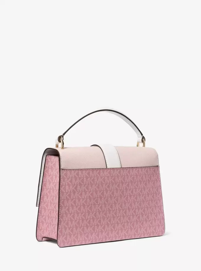 Bolso satchel mediano con logotipo de la firma Greenwich Bolso satchel mediano con logotipo de la firma Greenwich