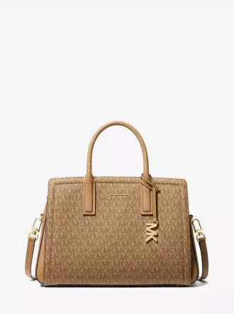 Bolso satchel mediano con logotipo de la firma Laila