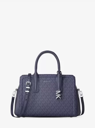 Bolso satchel mediano con logotipo de la firma Laila