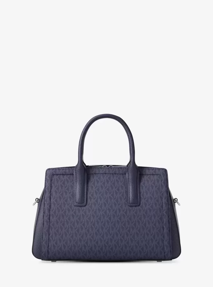Bolso satchel mediano con logotipo de la firma Laila Bolso satchel mediano con logotipo de la firma Laila