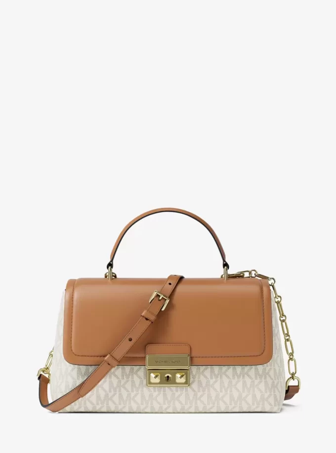 Bolso satchel mediano con logotipo de la firma Tribeca Bolso satchel mediano con logotipo de la firma Tribeca