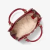 Bolso satchel mediano con rayas y logo de la firma Marilyn