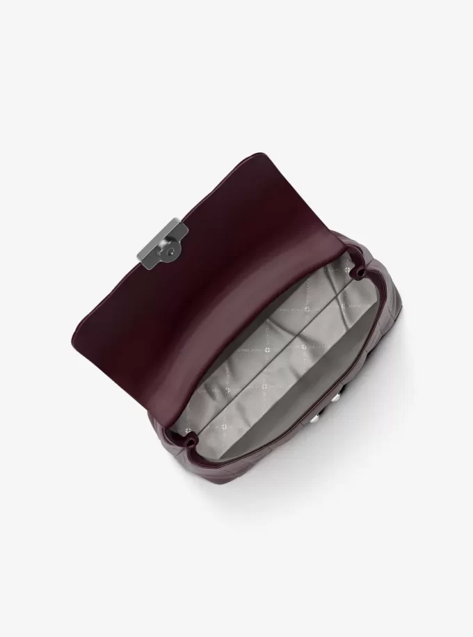 Bolso satchel mediano de cuero acolchado Tribeca Bolso satchel mediano de cuero acolchado Tribeca