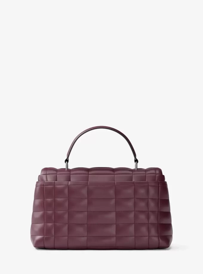 Bolso satchel mediano de cuero acolchado Tribeca Bolso satchel mediano de cuero acolchado Tribeca