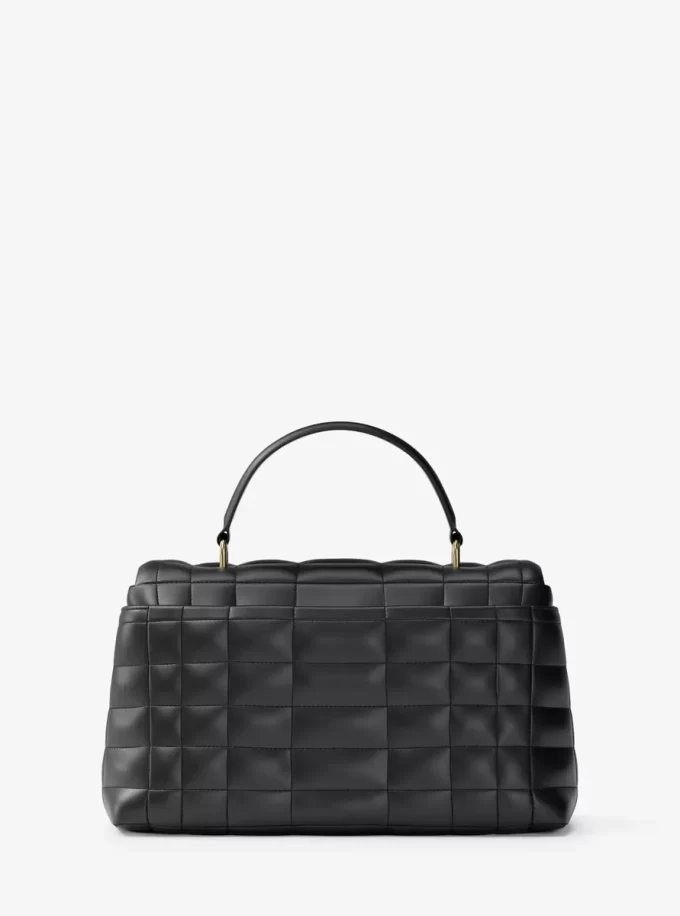 Bolso satchel mediano de cuero acolchado Tribeca Bolso satchel mediano de cuero acolchado Tribeca