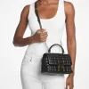 Bolso satchel mediano de cuero acolchado Tribeca Bolso satchel mediano de cuero acolchado Tribeca