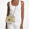 Bolso satchel mediano de piel metalizada Tribeca Bolso satchel mediano de piel metalizada Tribeca