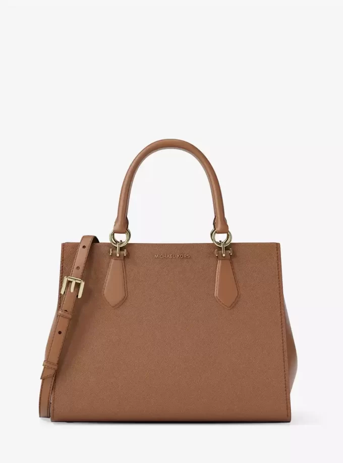 Bolso satchel mediano de piel saffiano Marilyn