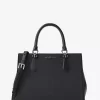 Bolso satchel mediano de piel saffiano Marilyn