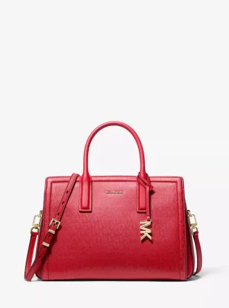 Bolso satchel mediano metálico Laila con logotipo de la firma