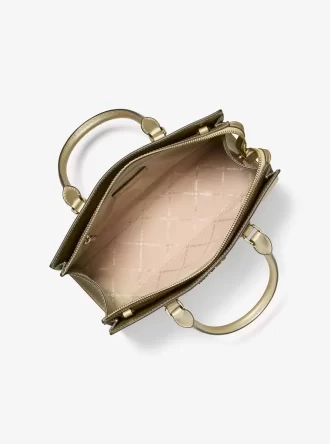 Bolso satchel mediano metálico Sheila