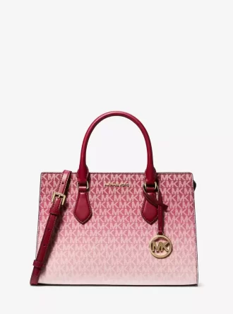 Bolso satchel mediano Sheila con logo de la firma ombré