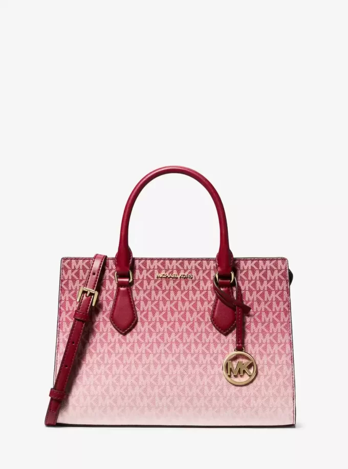 Bolso satchel mediano Sheila con logo de la firma ombré