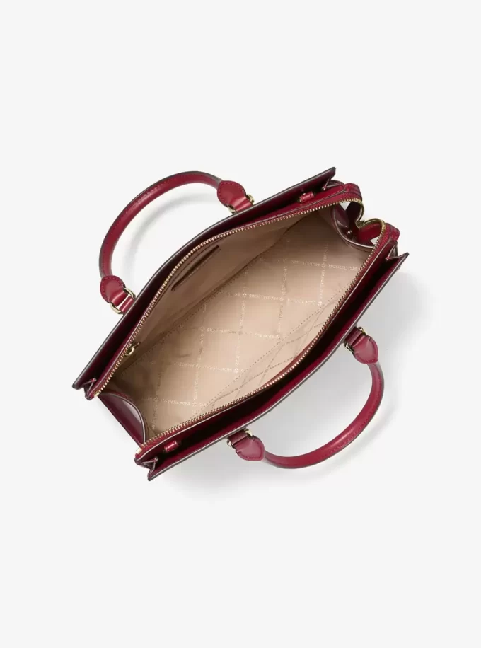 Bolso satchel mediano Sheila con logo de la firma ombré