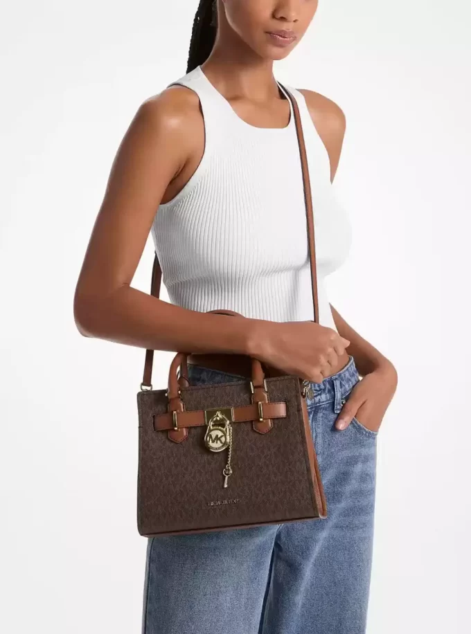 Bolso satchel pequeño con logotipo de Hamilton Bolso satchel pequeño con logotipo de Hamilton