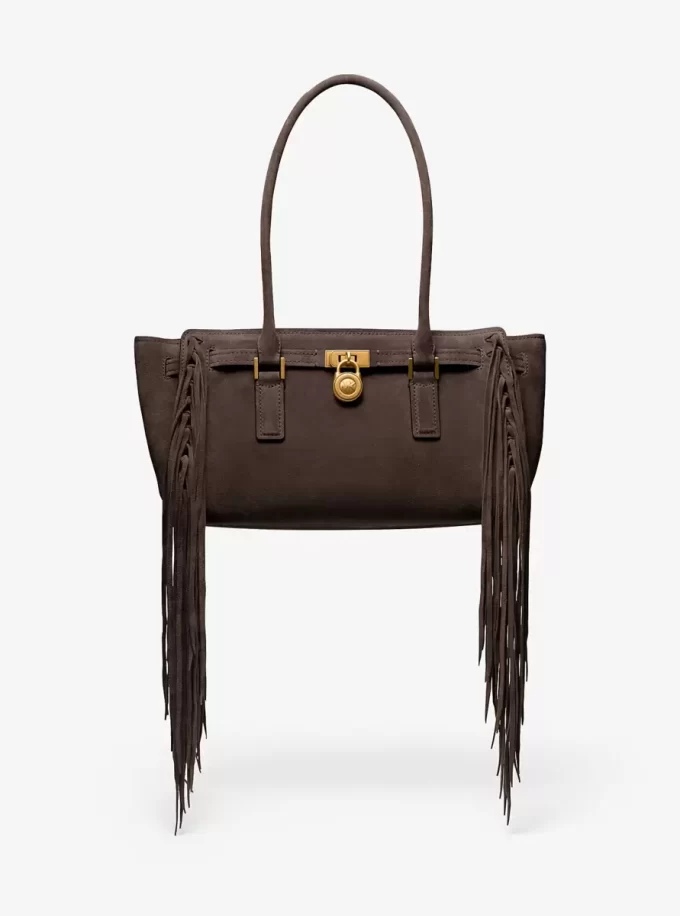 Bolso satchel pequeño de ante con flecos Hamilton Moderne Bolso satchel pequeño de ante con flecos Hamilton Moderne