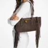 Bolso satchel pequeño de ante con flecos Hamilton Moderne Bolso satchel pequeño de ante con flecos Hamilton Moderne