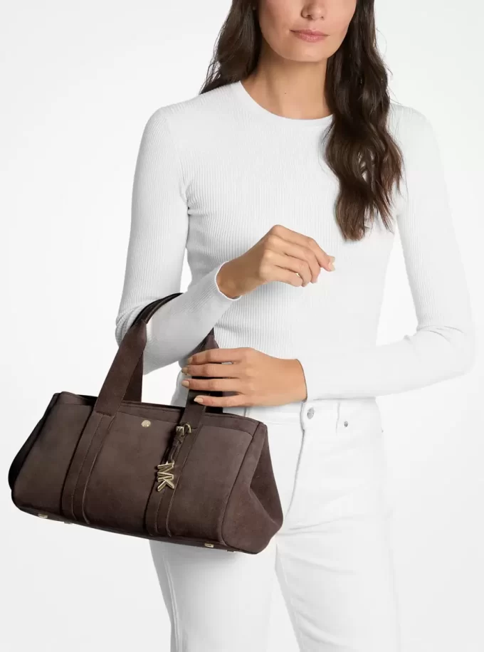 Bolso satchel pequeño de ante Romee
