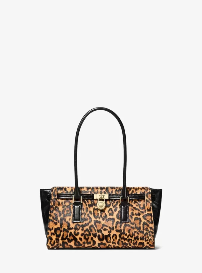Bolso satchel pequeño de pelo de becerro con estampado de leopardo de Hamilton Moderne Bolso satchel pequeño de pelo de becerro con estampado de leopardo de Hamilton Moderne
