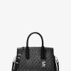 Bolso satchel pequeño metálico Laila con logotipo de la firma Bolso satchel pequeño metálico Laila con logotipo de la firma