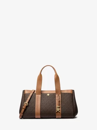 Bolso satchel Romee pequeño con logotipo de firma