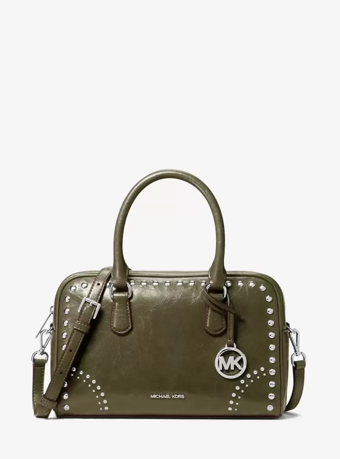 Bolso Thompson mediano con tachuelas desgastadas Bolso Thompson mediano con tachuelas desgastadas