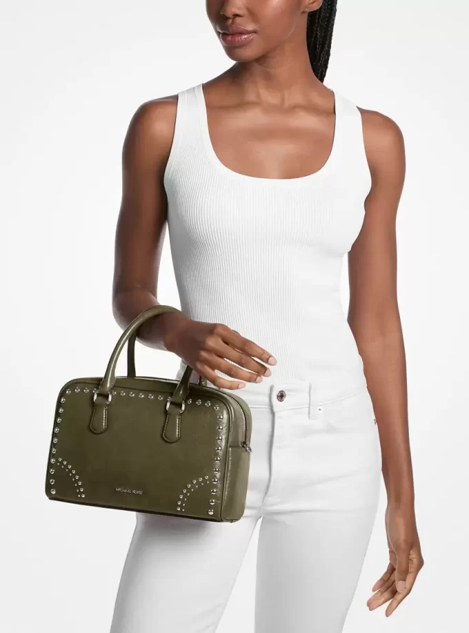 Bolso Thompson mediano con tachuelas desgastadas Bolso Thompson mediano con tachuelas desgastadas