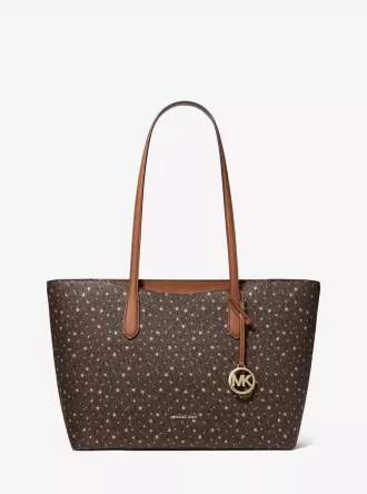 Bolso tote Arden grande con cierre superior y logotipo estampado de la firma