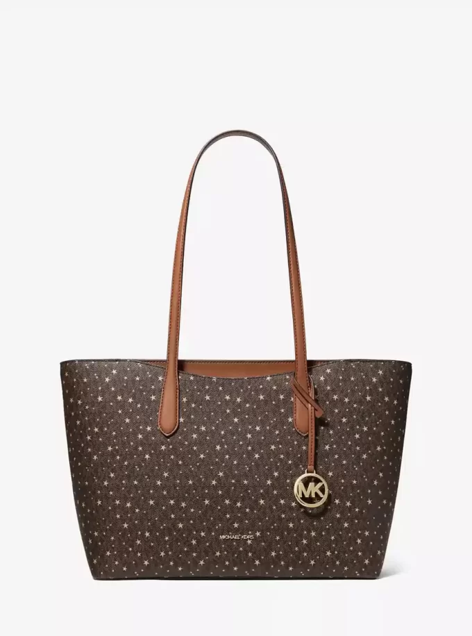 Bolso tote Arden grande con cierre superior y logotipo estampado de la firma
