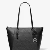 Bolso tote Charlotte grande de cuero con cremallera superior y logotipo