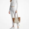 Bolso tote Charlotte grande de cuero con cremallera superior y logotipo
