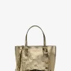 Bolso tote convertible Jet Set extrapequeño con logotipo metálico en relieve