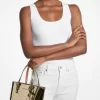 Bolso tote convertible Jet Set extrapequeño con logotipo metálico en relieve