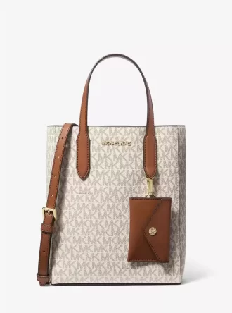 Bolso tote convertible pequeño Vincent con logo de la firma y tarjetero