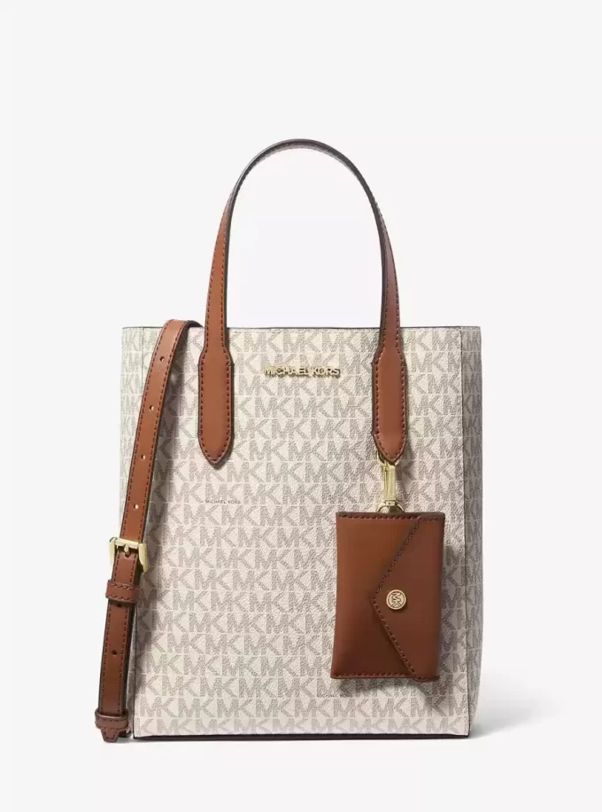 Bolso tote convertible pequeño Vincent con logo de la firma y tarjetero