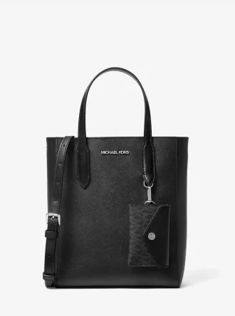 Bolso tote convertible pequeño Vincent de piel saffiano con tarjetero