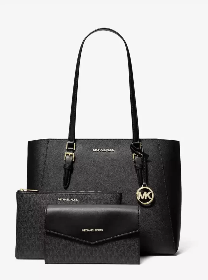 Bolso tote grande Charlotte de piel saffiano 3 en 1 Bolso tote grande Charlotte de piel saffiano 3 en 1